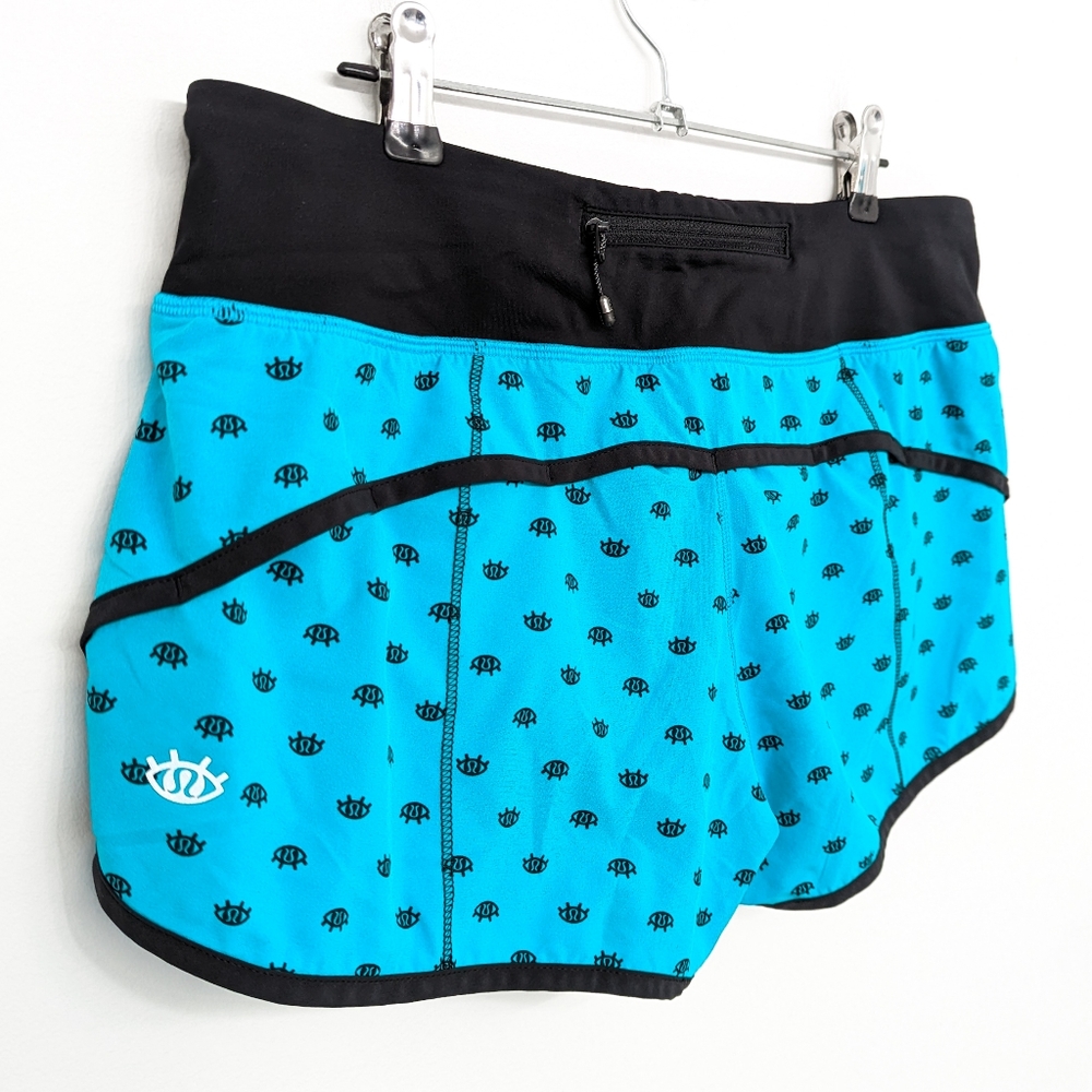 🦄 RARE Lululemon Seawheeze Speed Short Polkadot Eyes Gusto Blue - Picture 6 of 9
